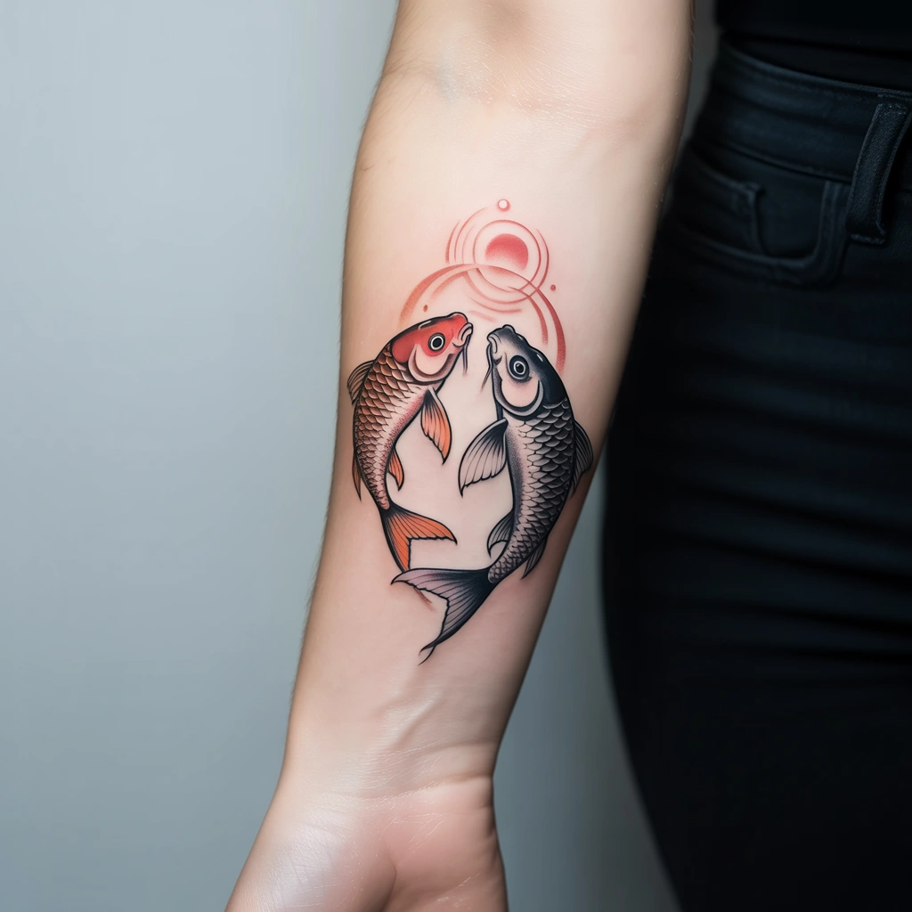 1. Charming Fish Kiss Tattoo