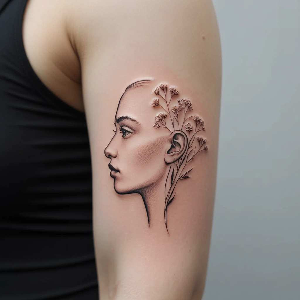 1. Minimalist Profile with Floral Accent