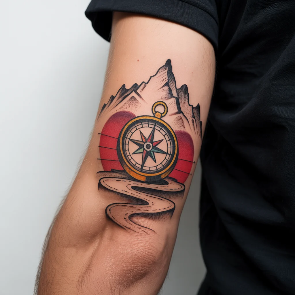 10. Vibrant Explorer Tattoo Delight