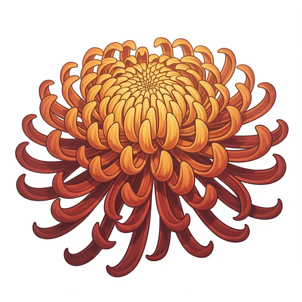 10. Vibrant Chrysanthemum Tattoo with Flowing Petals