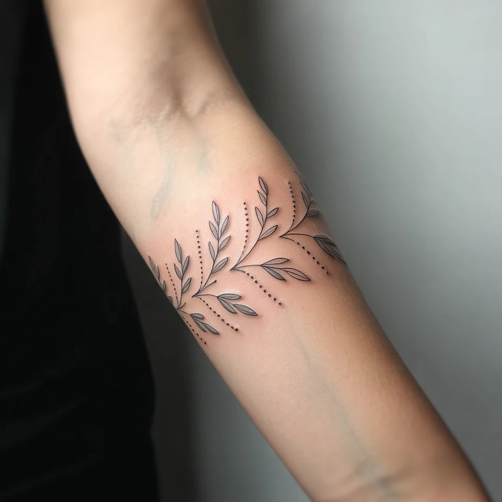 11. Delicate Leaf Patterns with Dot Accents (1)