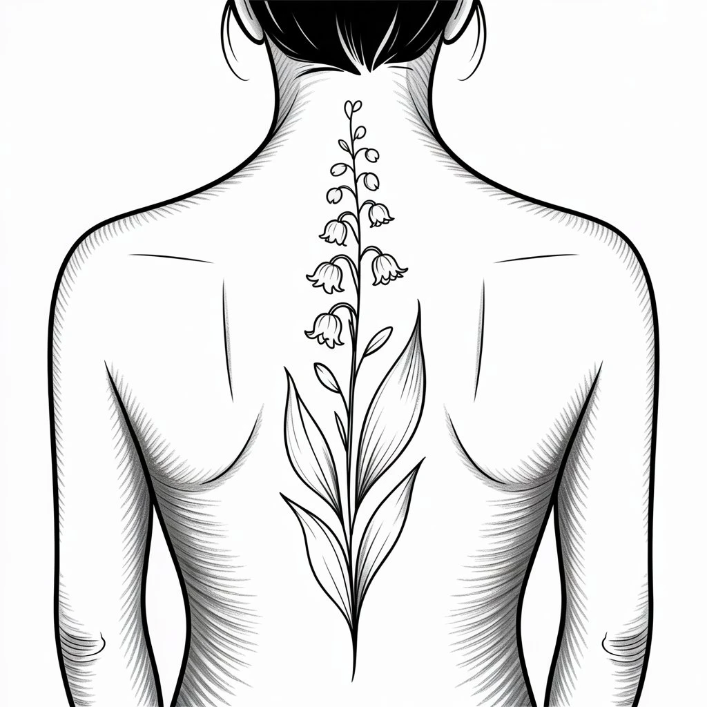 11. Detailed Line Work of Lily of the Valley