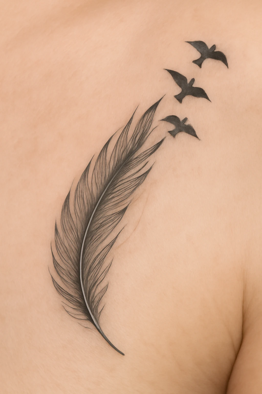 11. Flowing Feather with Birds — “Boundless Spirit”