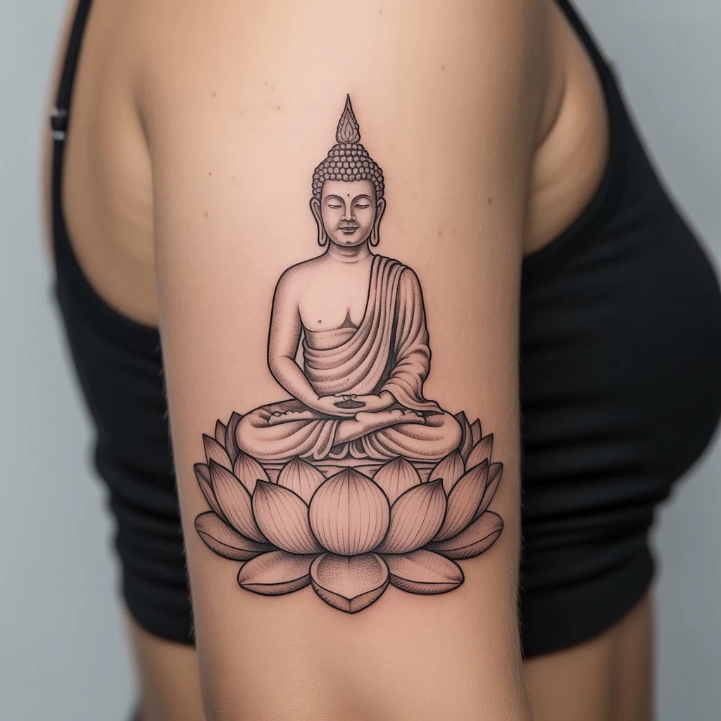 13. Buddha and Lotus Design