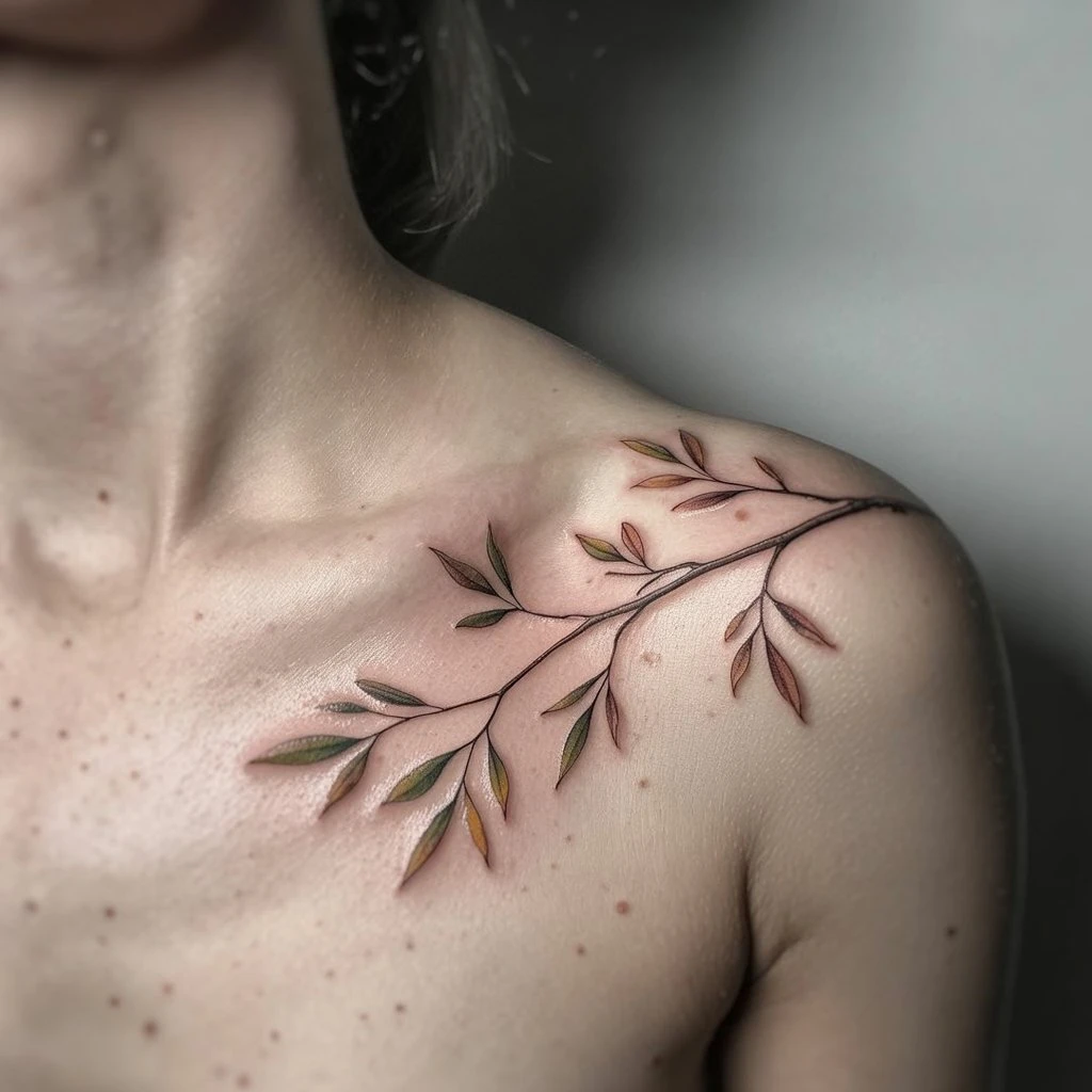 14. Delicate Branch Design with Fine Details