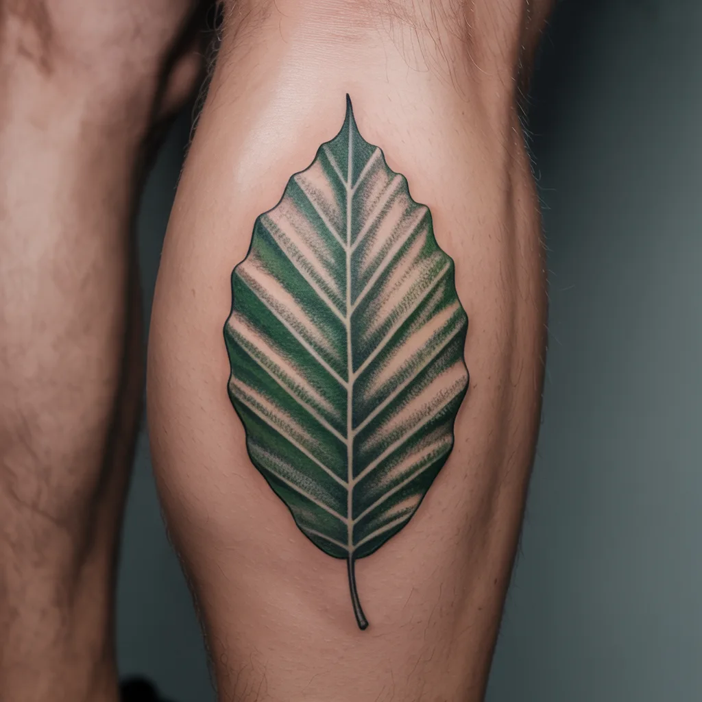 16. Detailed Leaf Design with Veins (1)