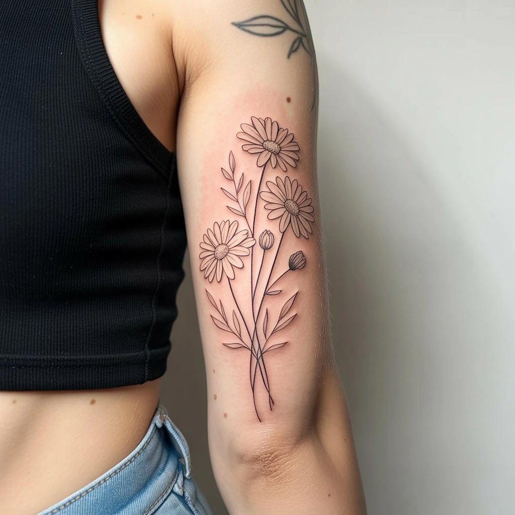 16. Floral Design with Delicate Lines