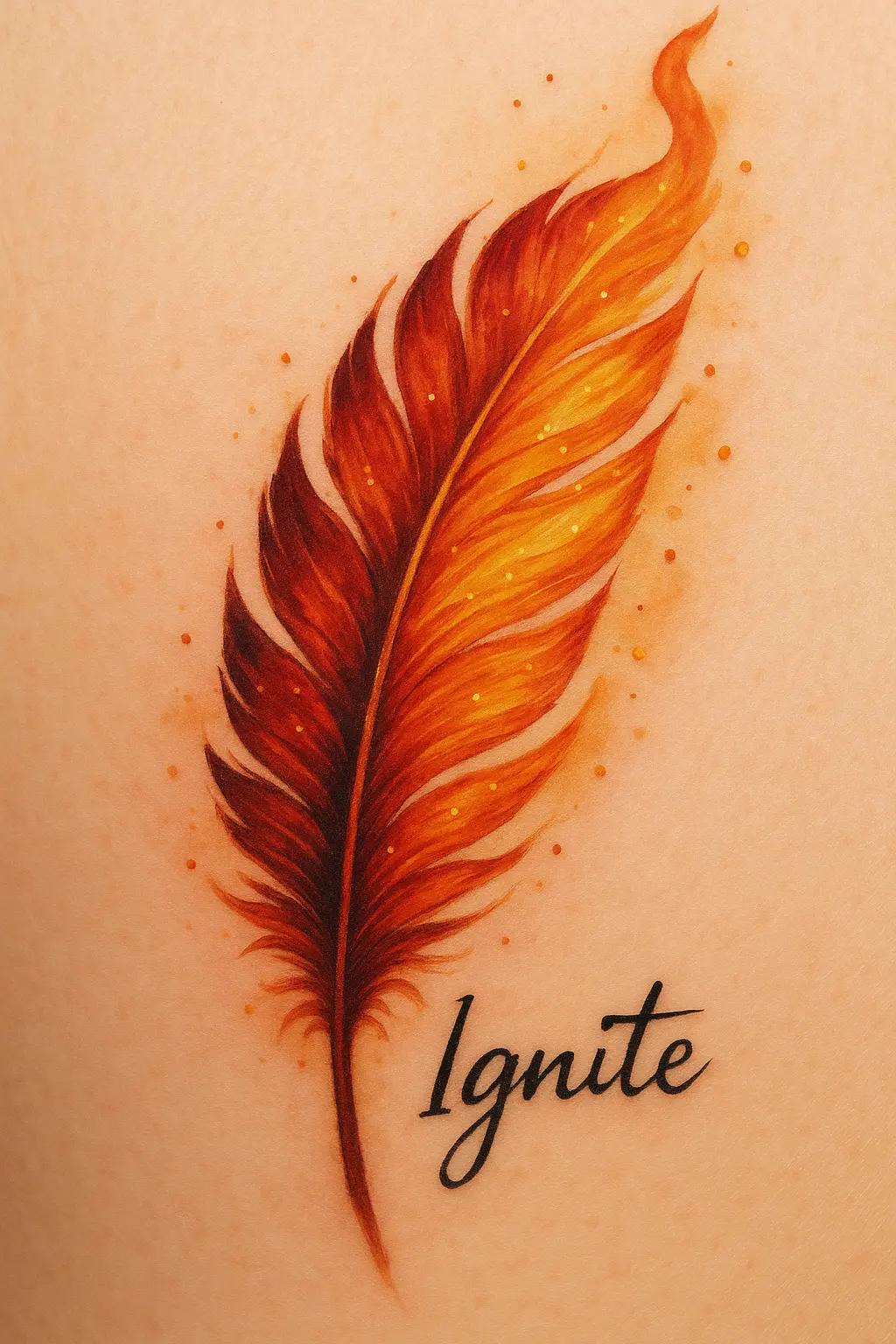 17. Fiery Feather with Warm Hues — “Burning Bright”