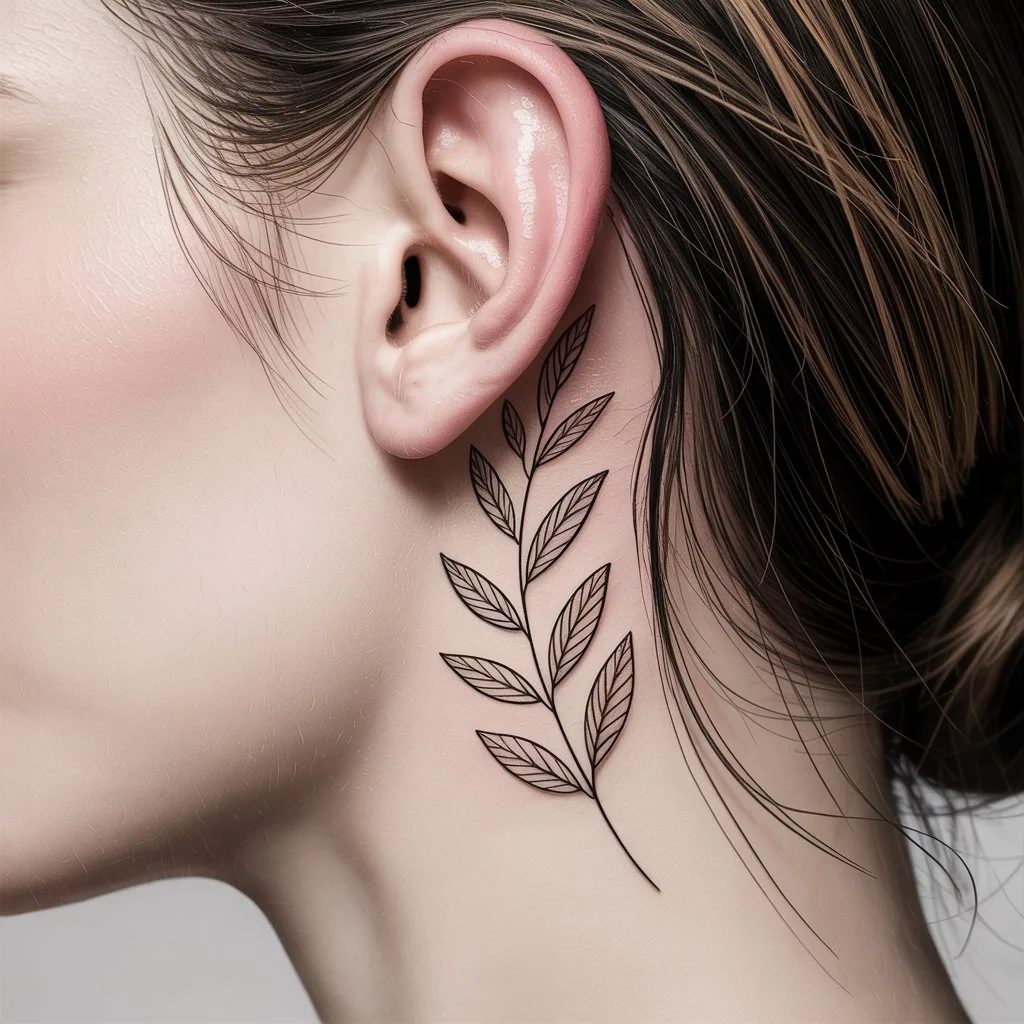 19. Delicate Leaf Design with Fine Lines