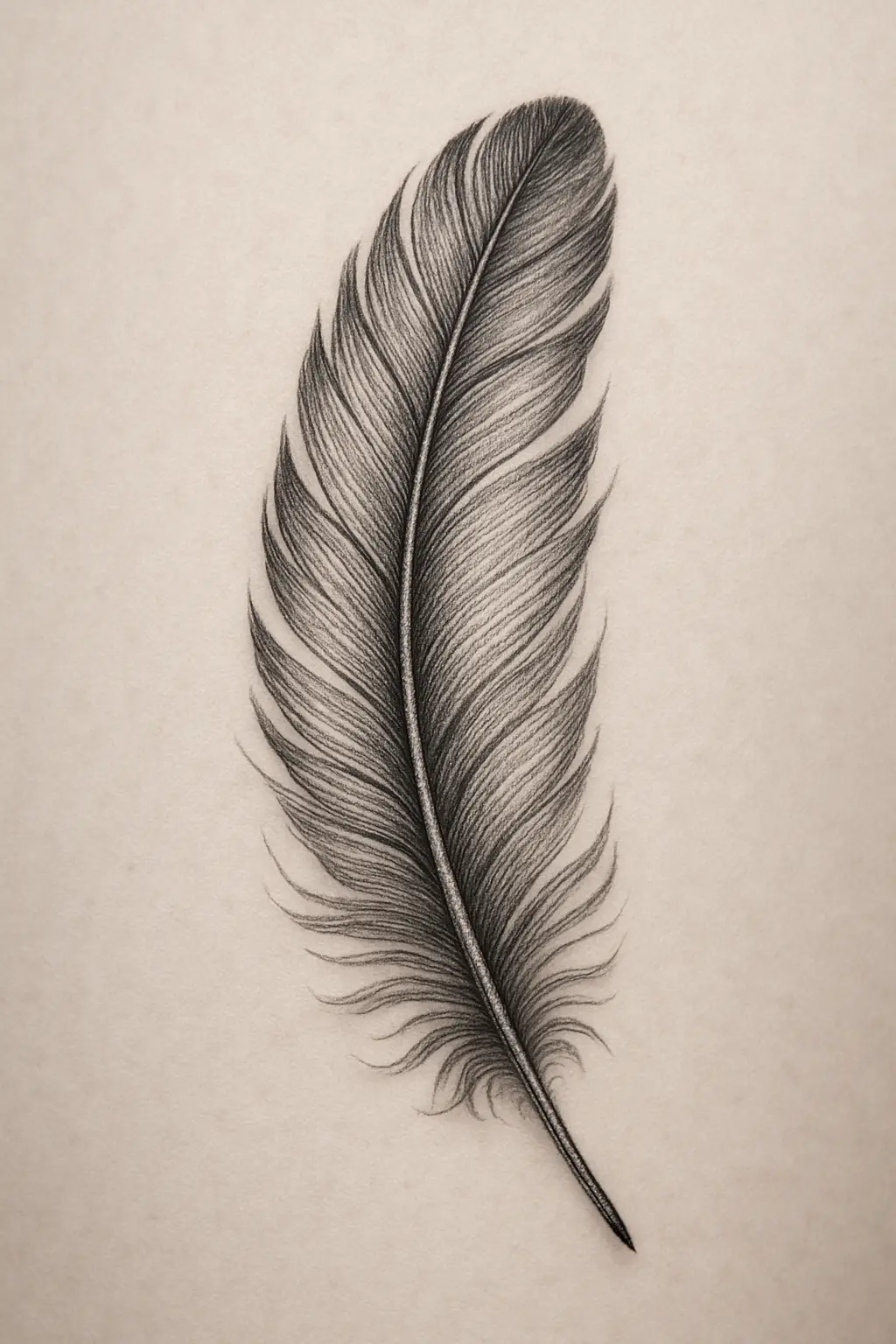 19. Single Feather with Detailed Shading — “Silent Strength”