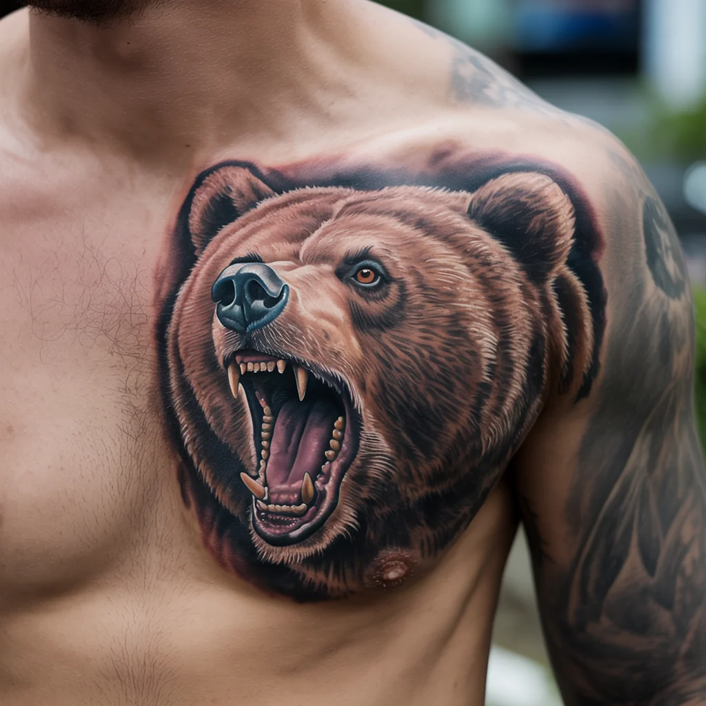2. Extraordinary Bear Tattoo Roars to Life