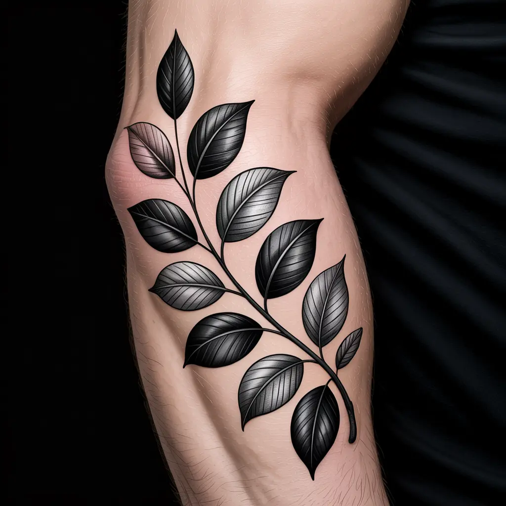 20. Elegant Leaf Design with Shading (1)