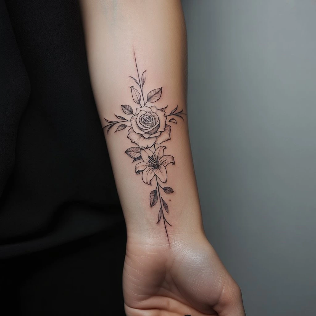 21. Captivating Floral Wrist Design