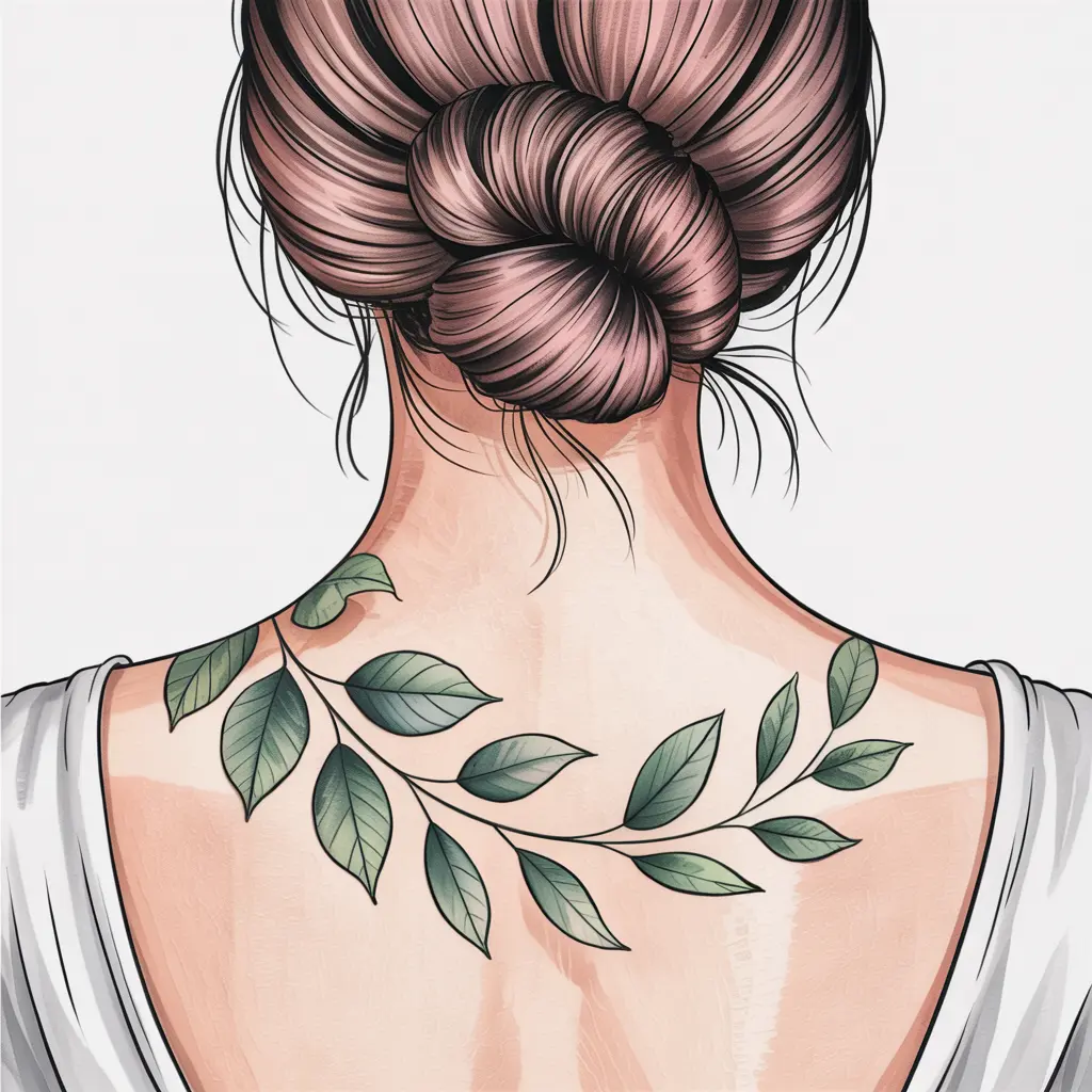 21. Delicate Leaf Arrangement Tattoo (1)