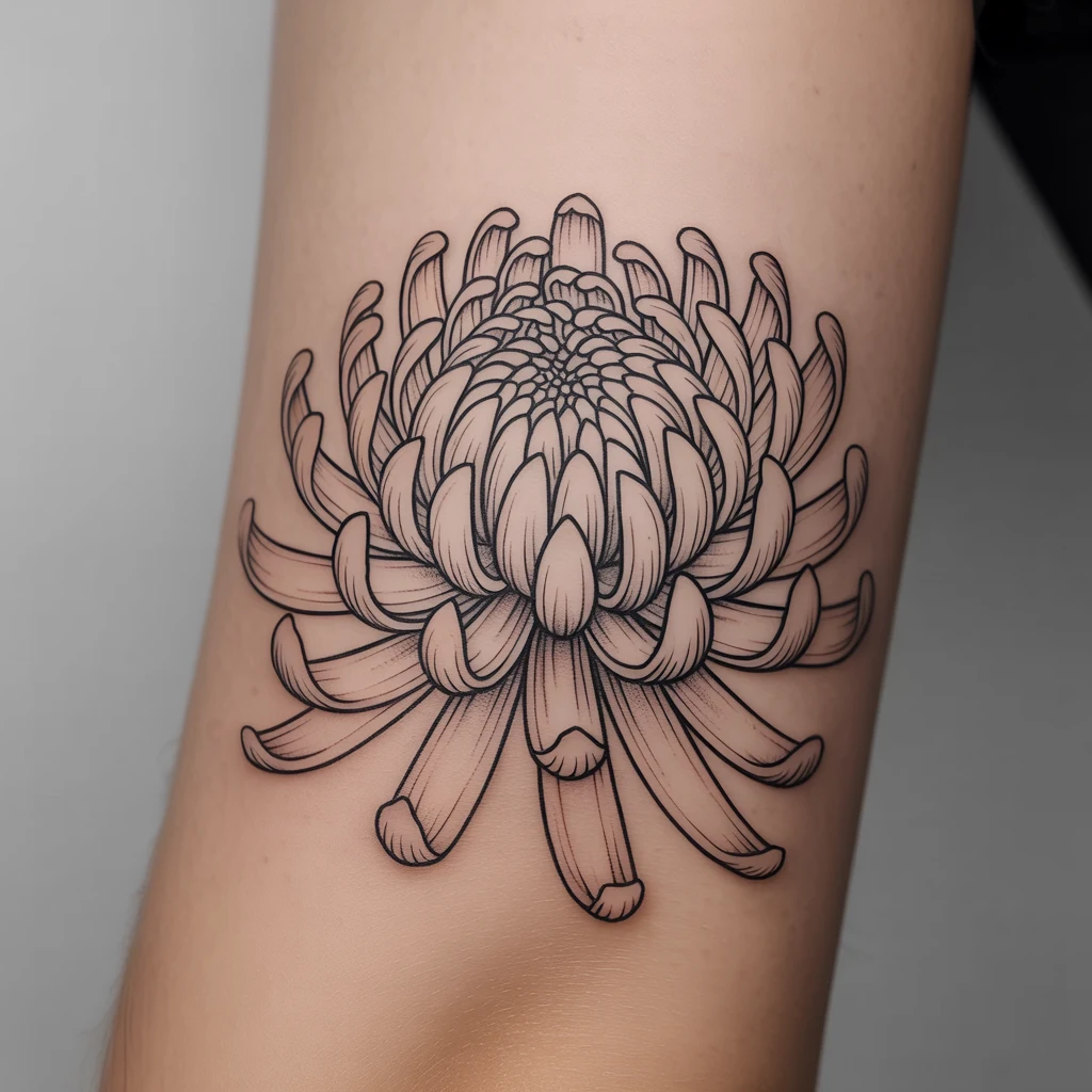 21. Intricate Chrysanthemum Tattoo