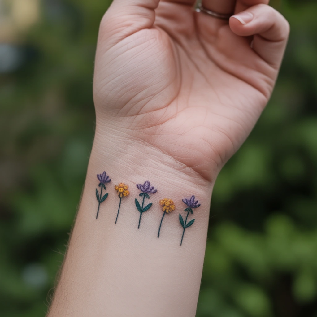23. Charming Floral Wrist Tattoos