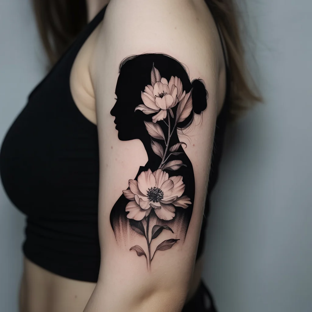 23. Silhouette and Floral Fusion