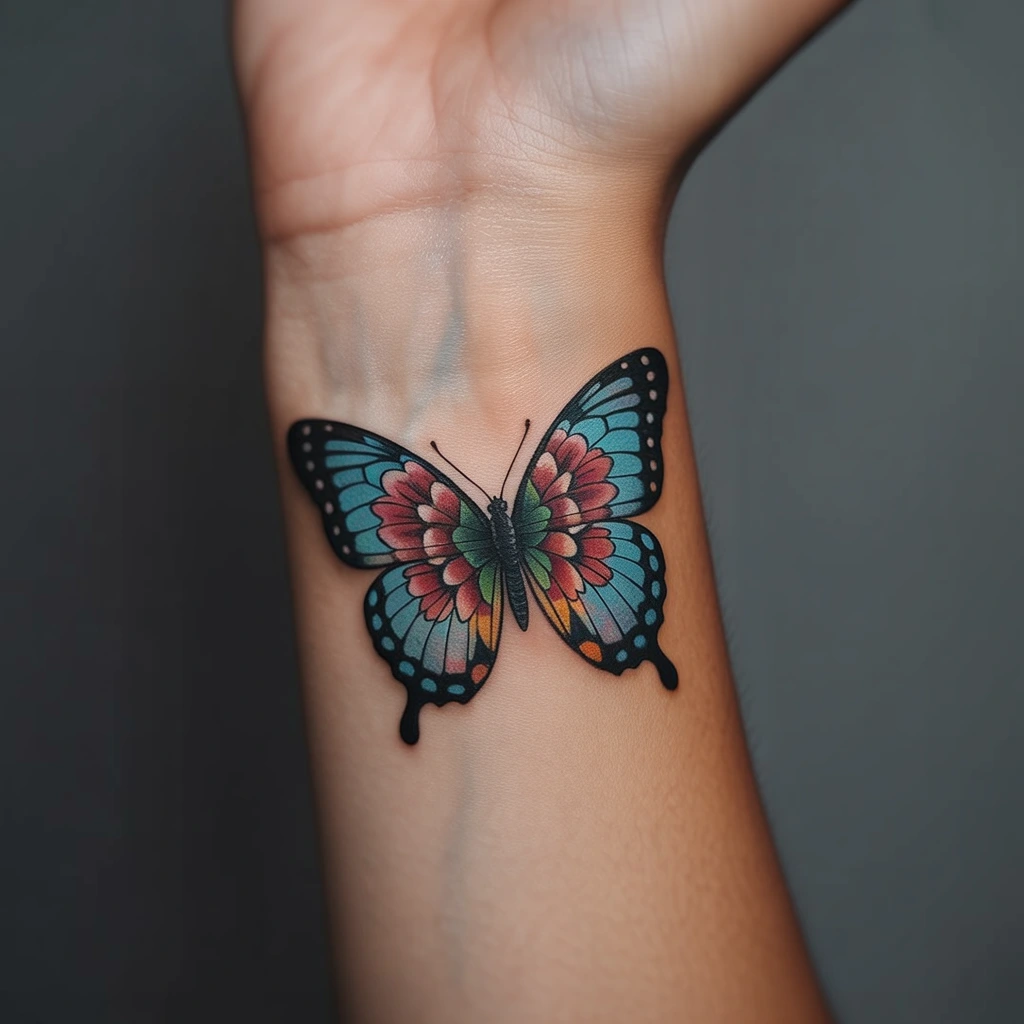 24. Captivating Floral Butterfly Design