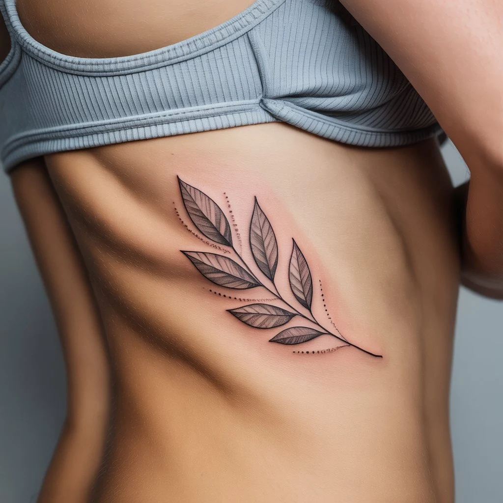 24. Delicate Leaf Design on Skin