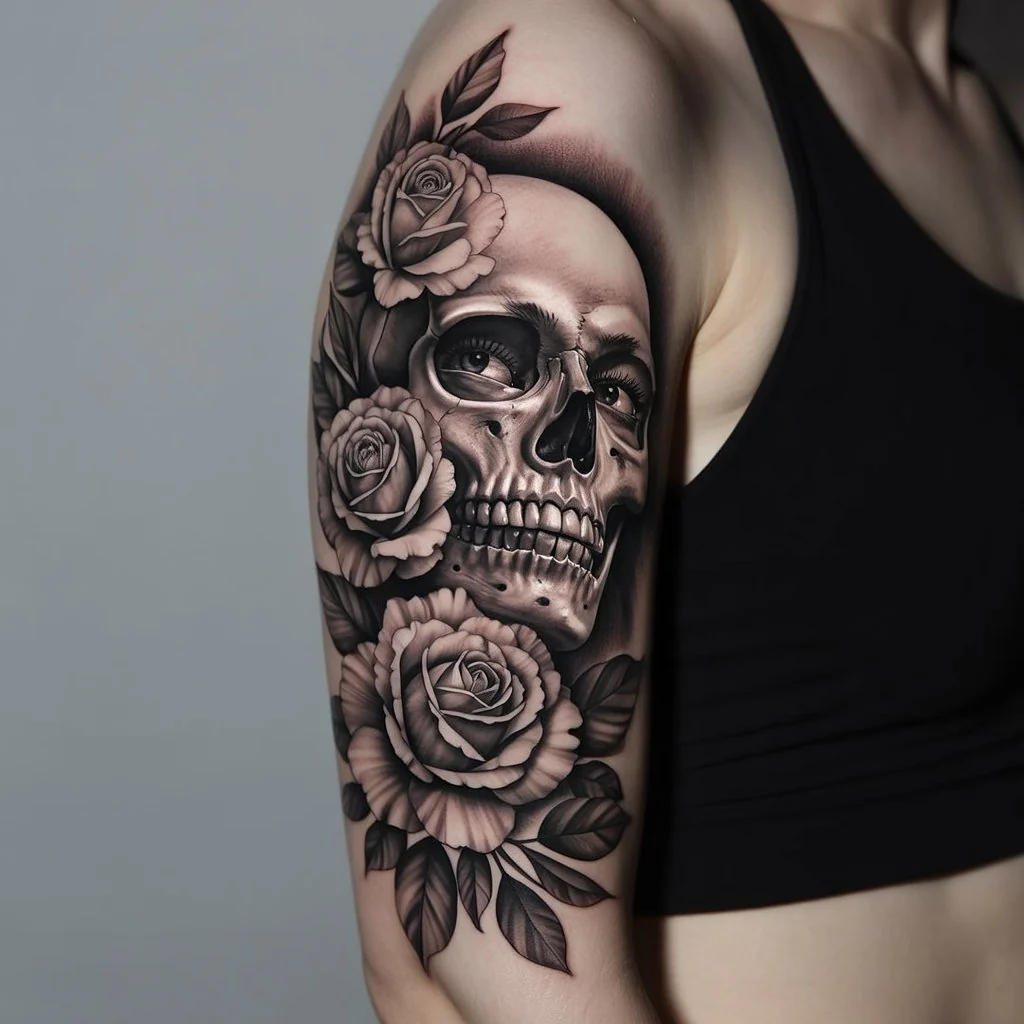 26. Skeleton and Floral Contrast