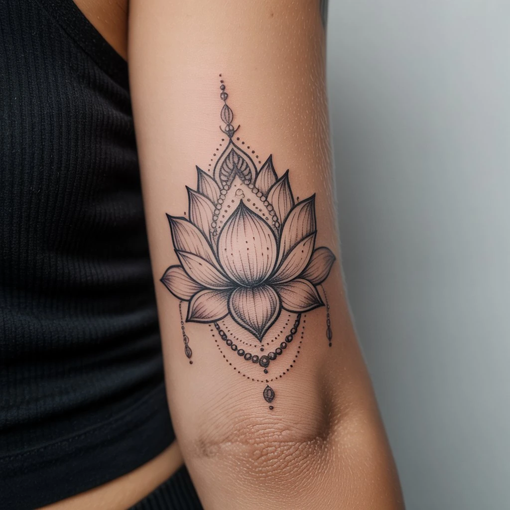 29. Intricate Lotus Design with Beaded Details