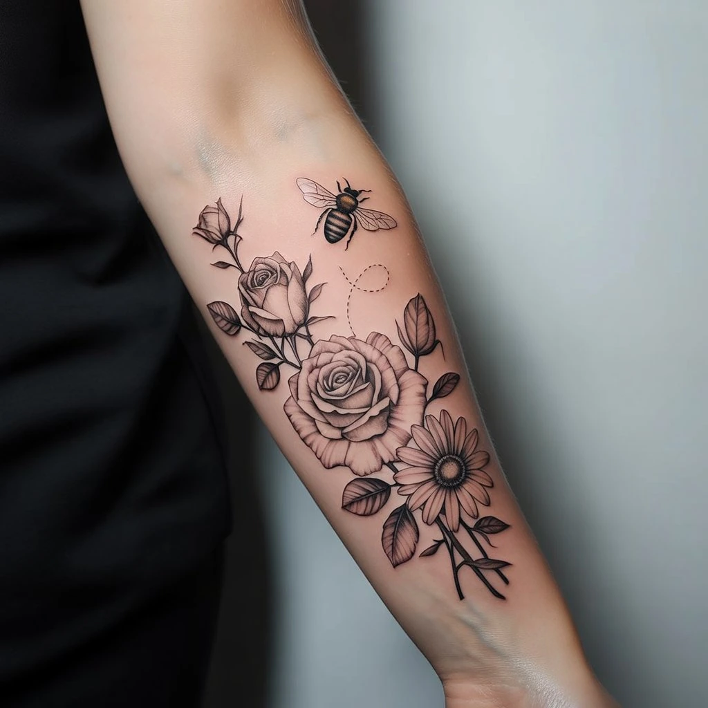 30. Floral Arrangement with Bee Detail