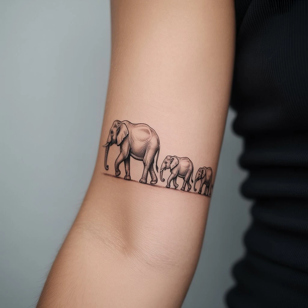 33. Family of Elephants Tattoo