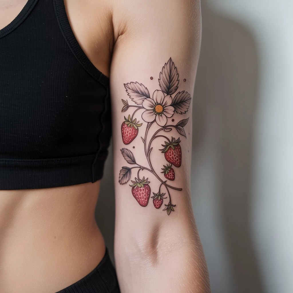 36. Floral Design with Strawberry Elements
