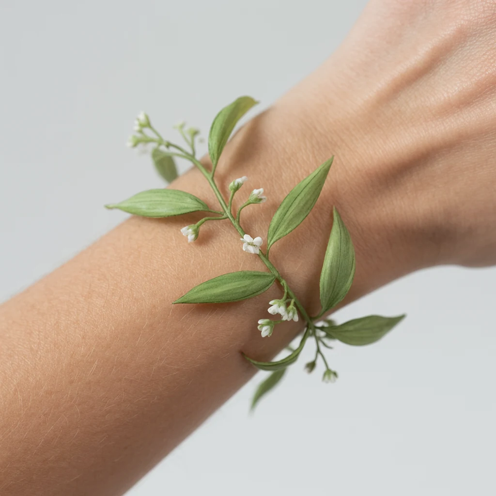 38. Green Leaves with Delicate Flower Accents (1)