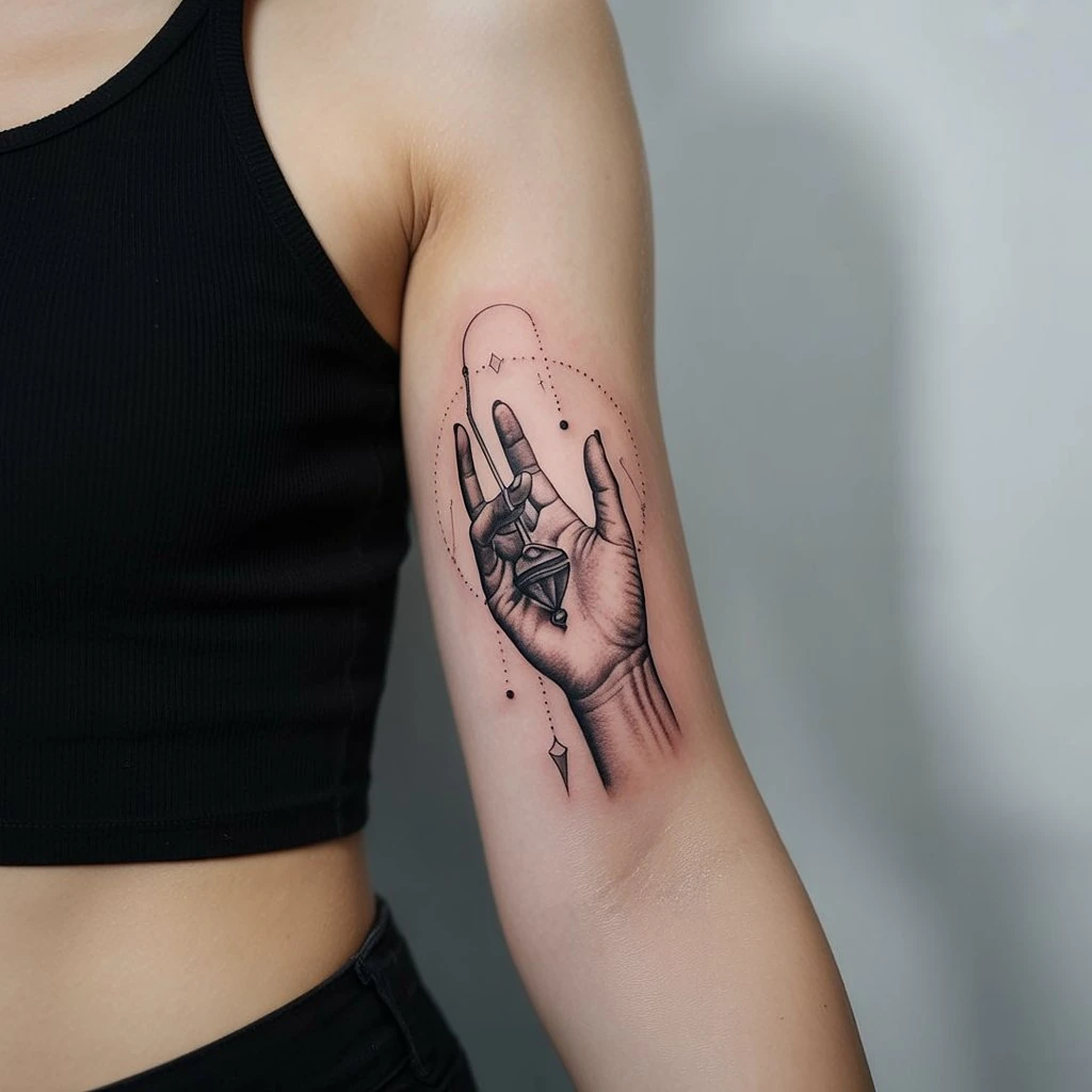 38. Hand with Pendulum Design
