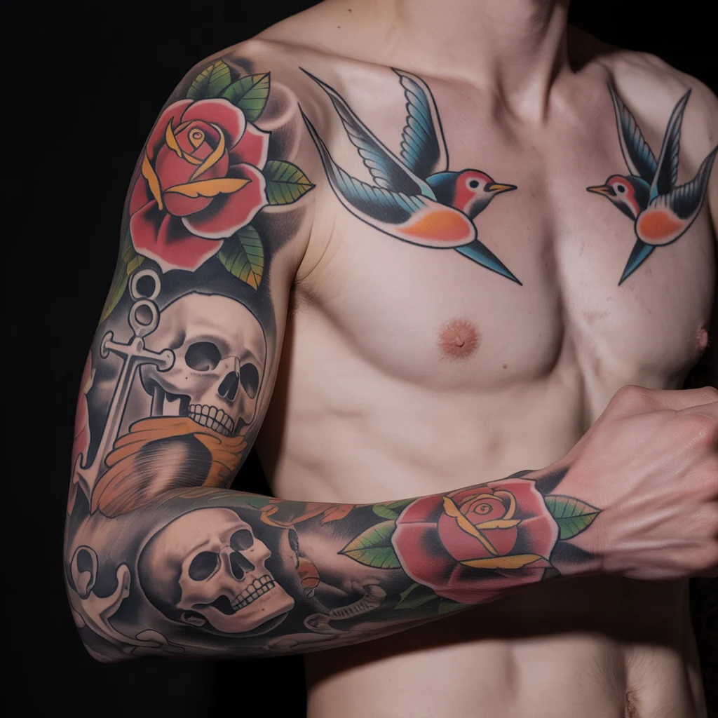 4. Timeless Art: A Classic Tattoo Sleeve