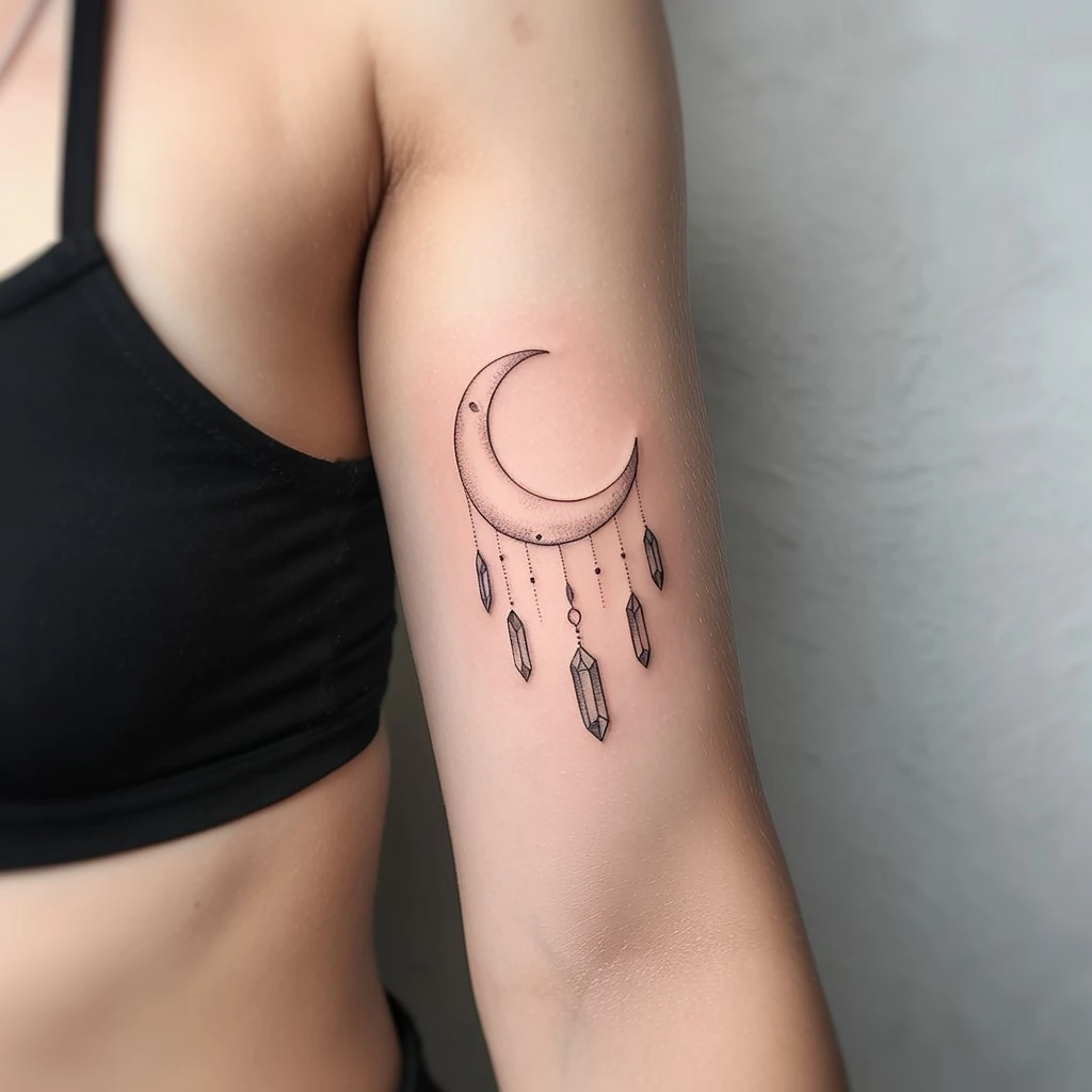 41. Crescent Moon with Hanging Crystals