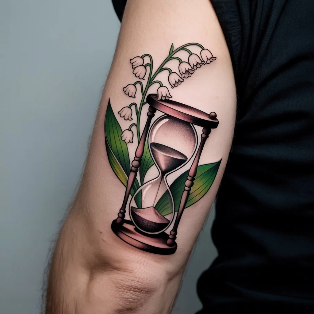 41. Lily of the Valley and Hourglass Tattoo