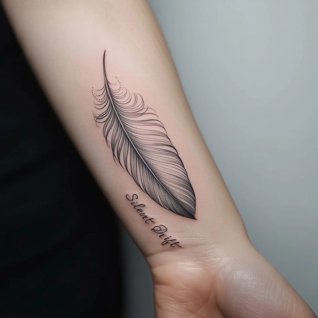 43. Delicate Feather with Fine Lines — “Silent Drift”