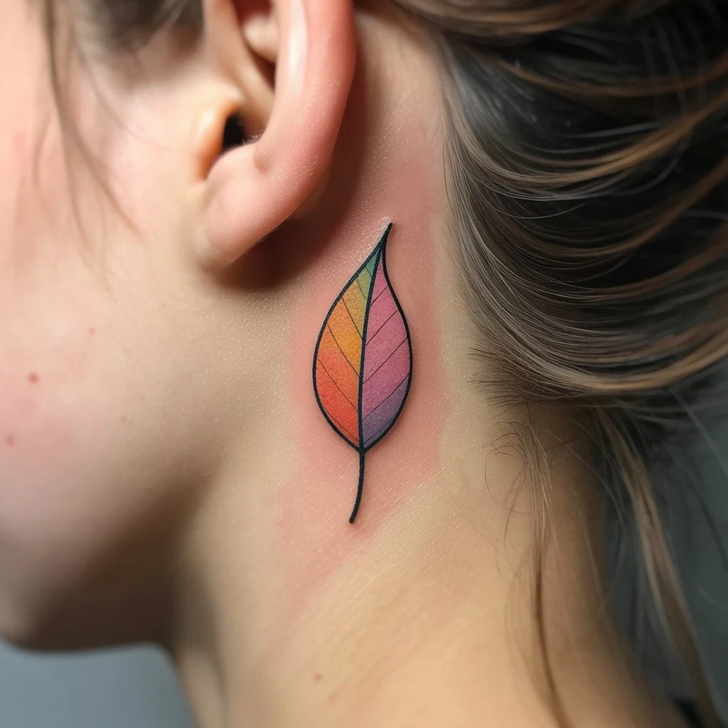 43. Minimalist Leaf Design with Gradient Colors