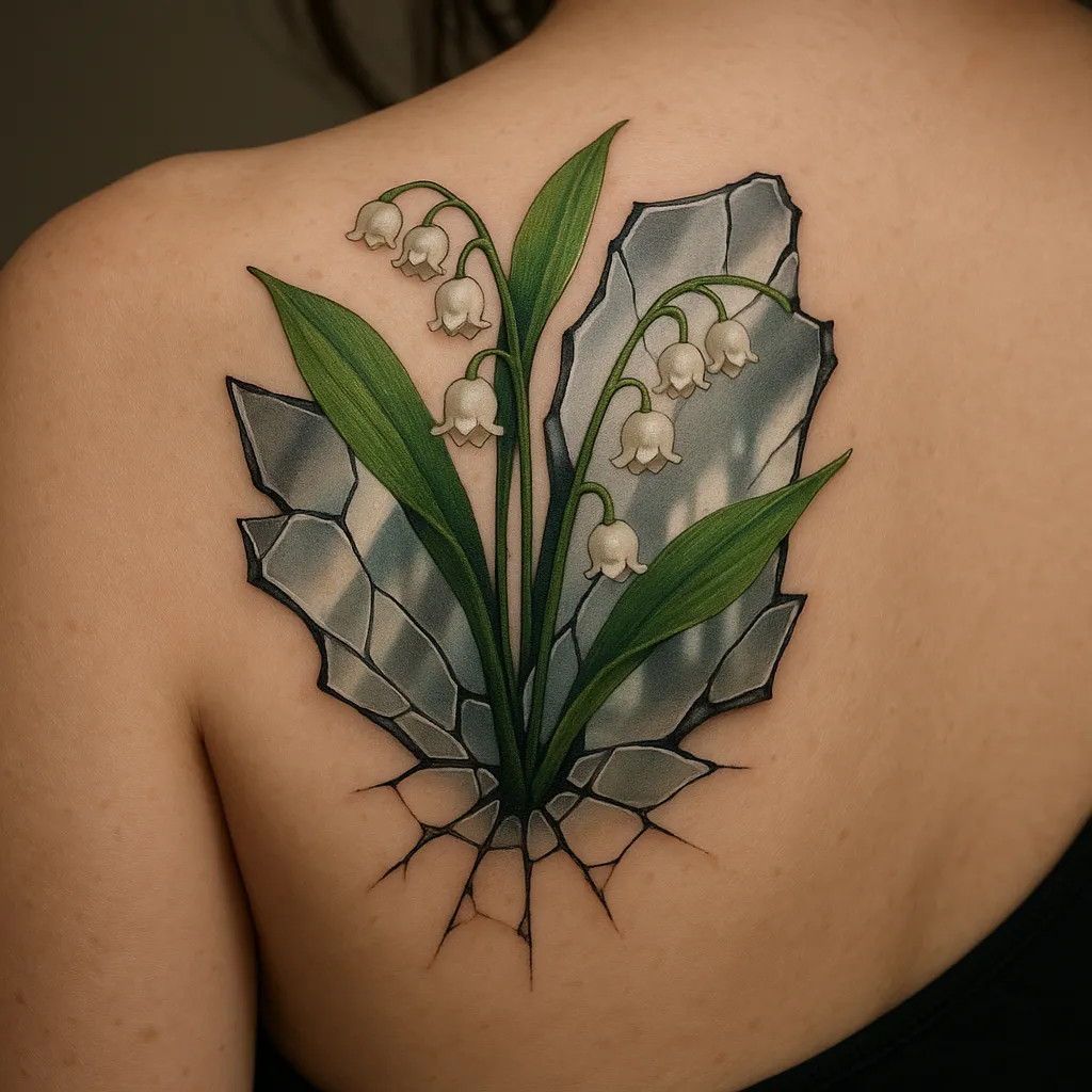 44. Broken Mirror with Lily of the Valley