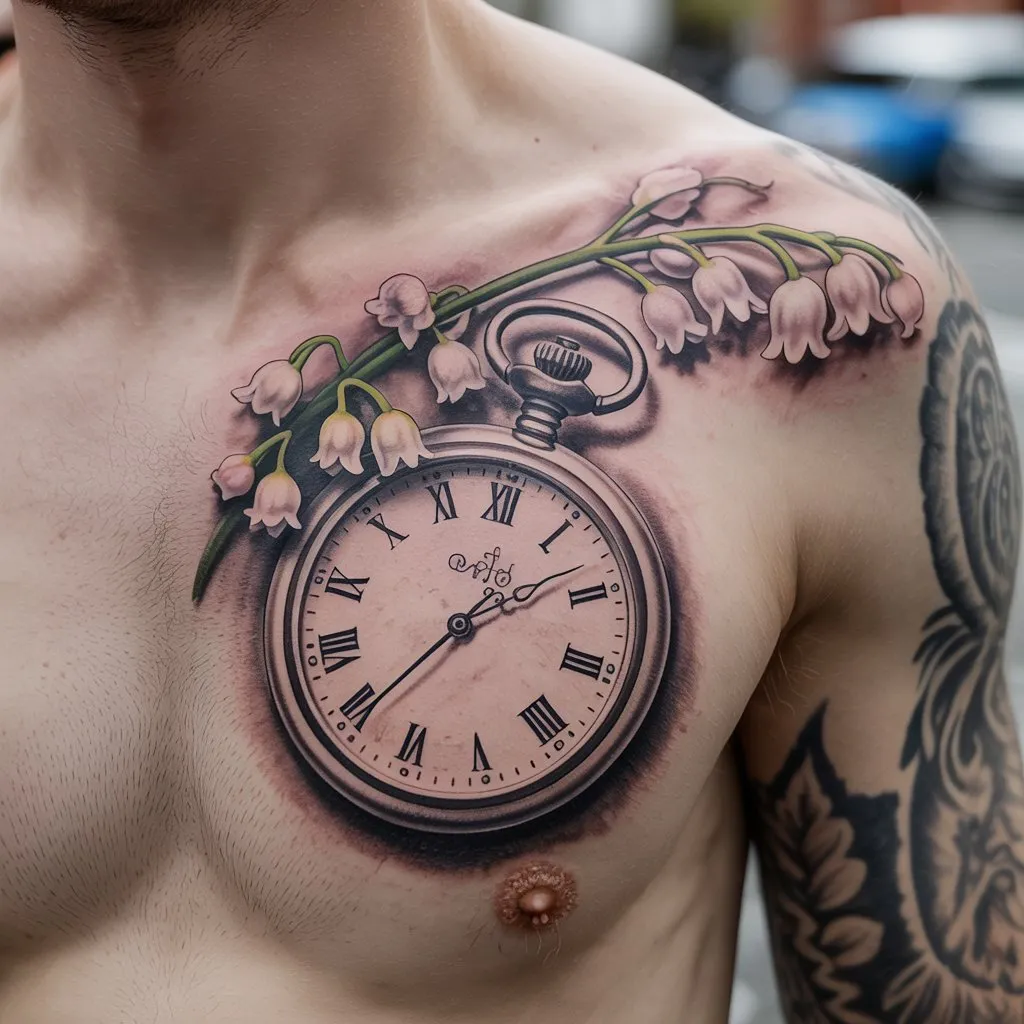 45. Lily of the Valley Draped Over a Pocket Watch