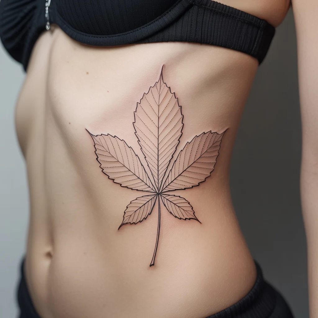 5. Intricate Leaf Design with Fine Lines (1)