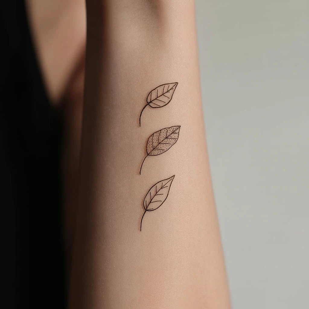 50. Delicate Leaf Arrangement on Forearm (1)