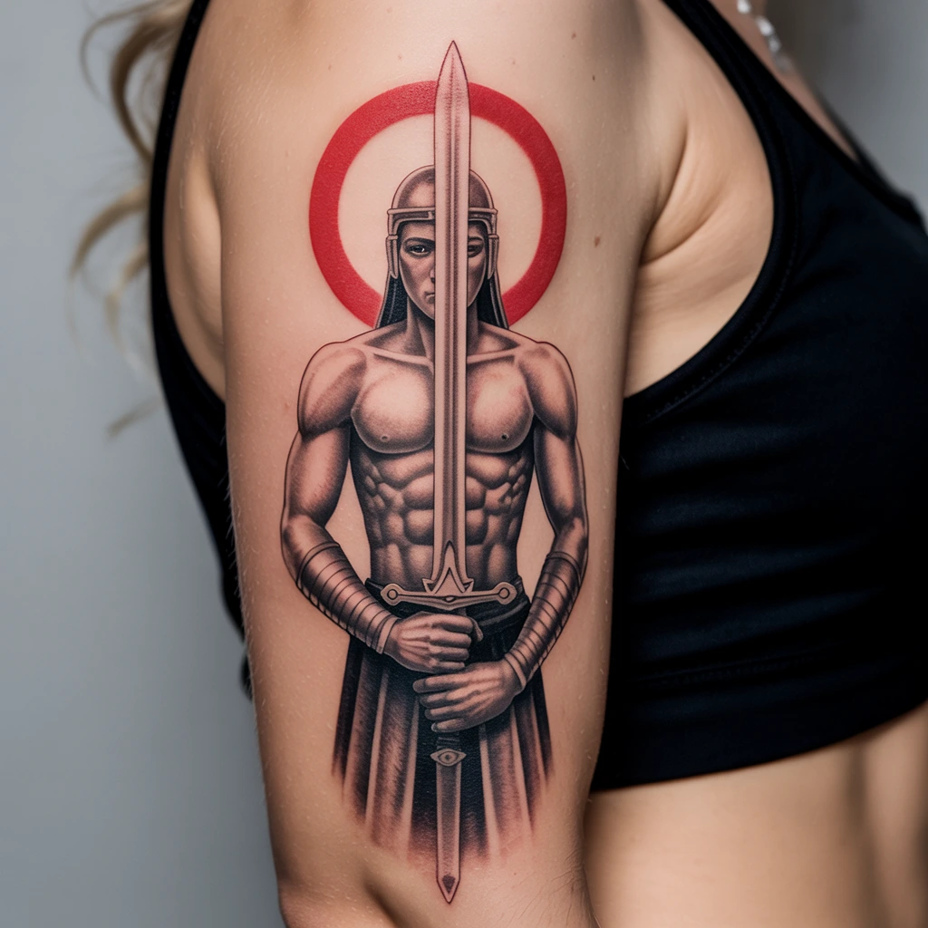 6. Warrior Figure with Red Halo