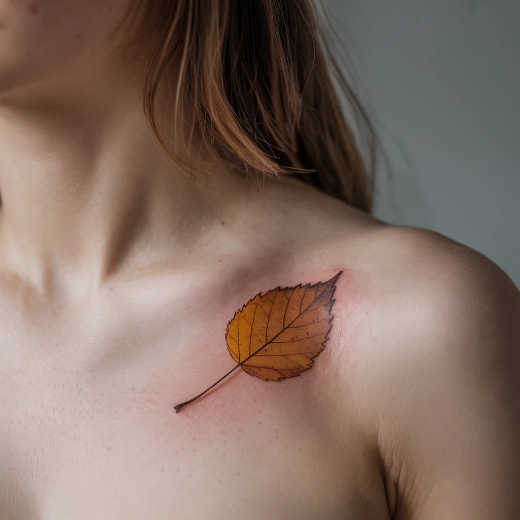 8. Delicate Leaf Design on Skin (1)