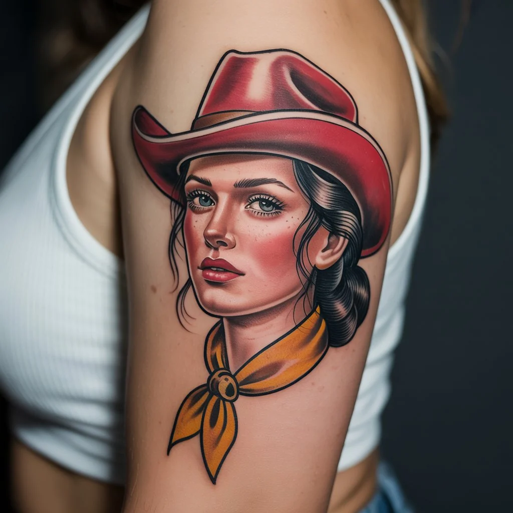 9. Remarkable Cowgirl Tattoo Art