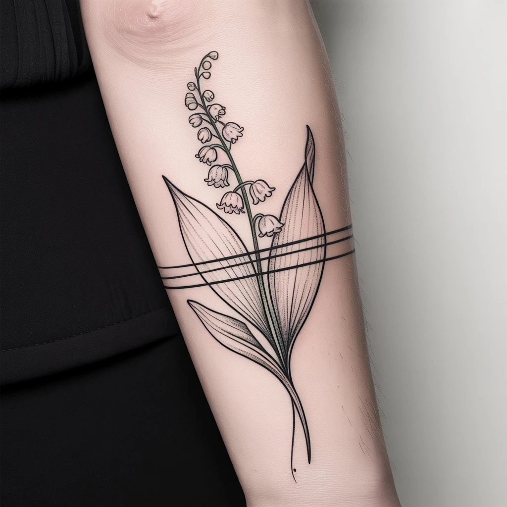 9. Detailed Line Work of Lily of the Valley