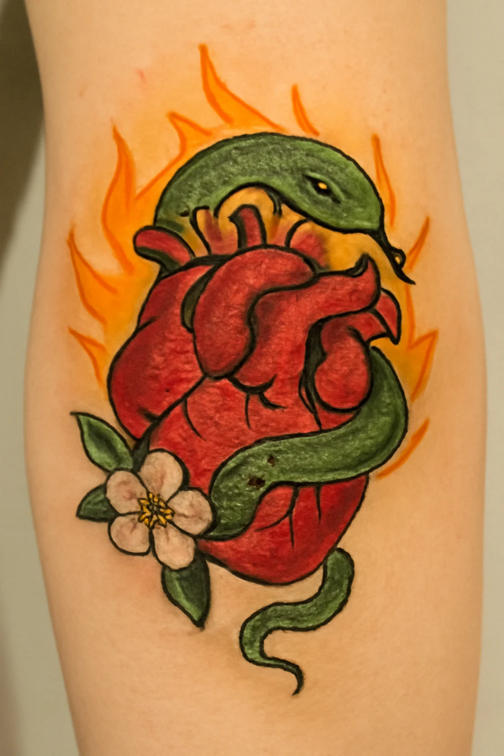 Colorful Heart and Snake Design