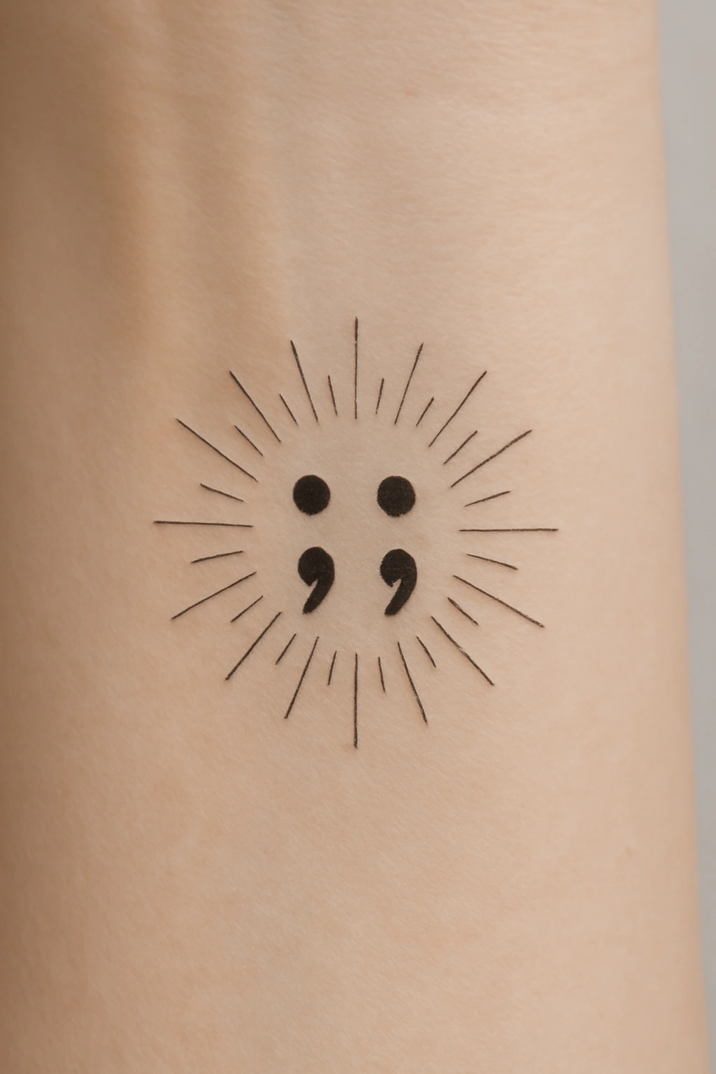 Dual Semicolon Design with Radiating Lines