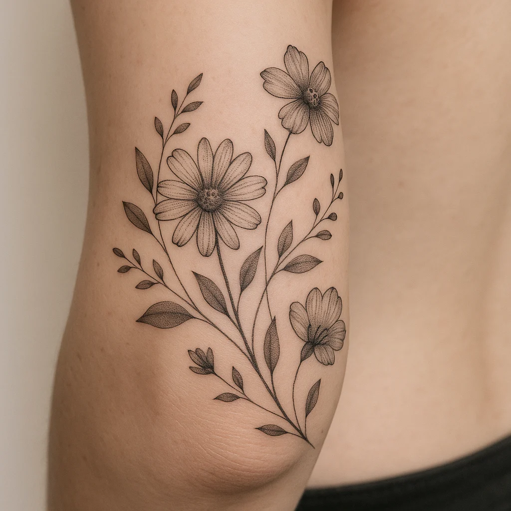 Floral Composition Around the Elbow