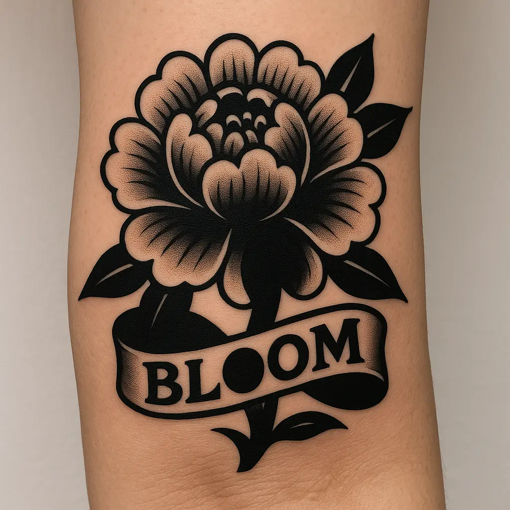 Floral Design with Bold Outlines