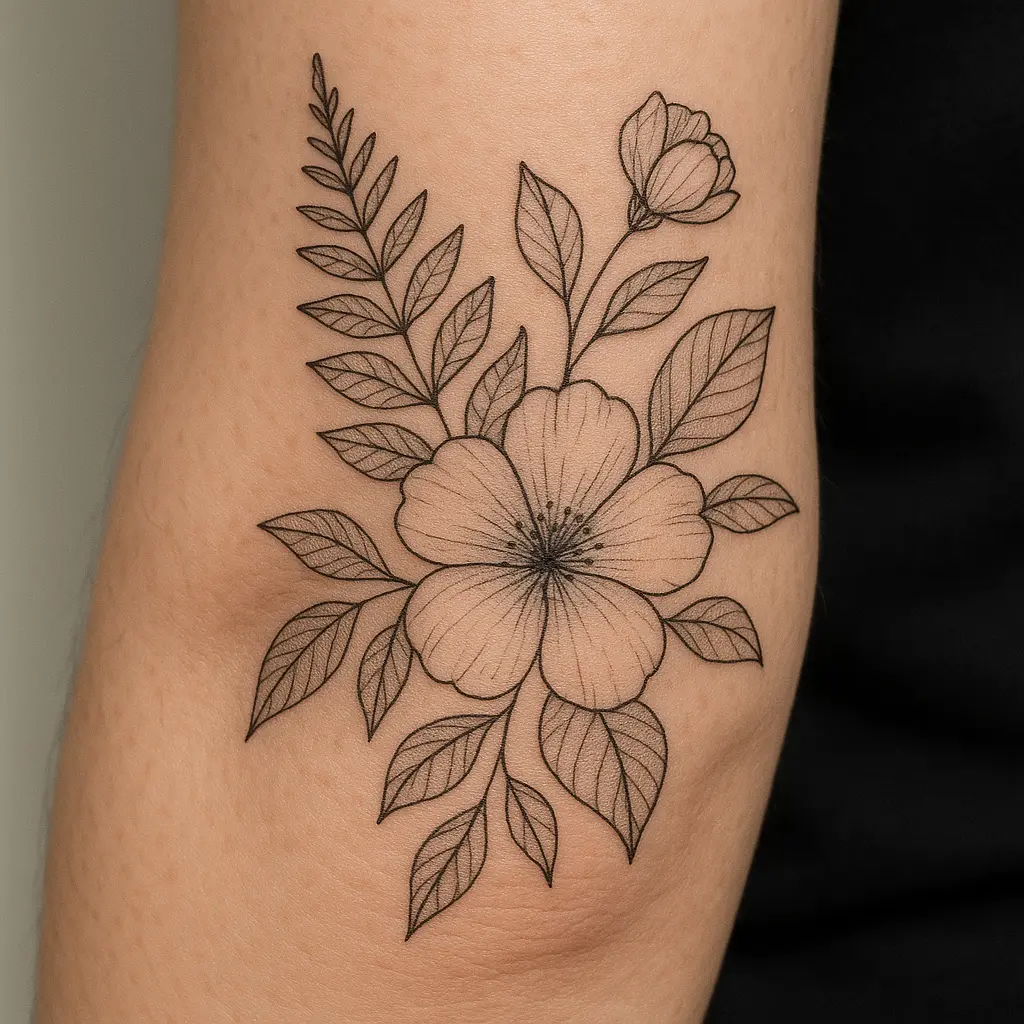 Floral Design with Intricate Leaves