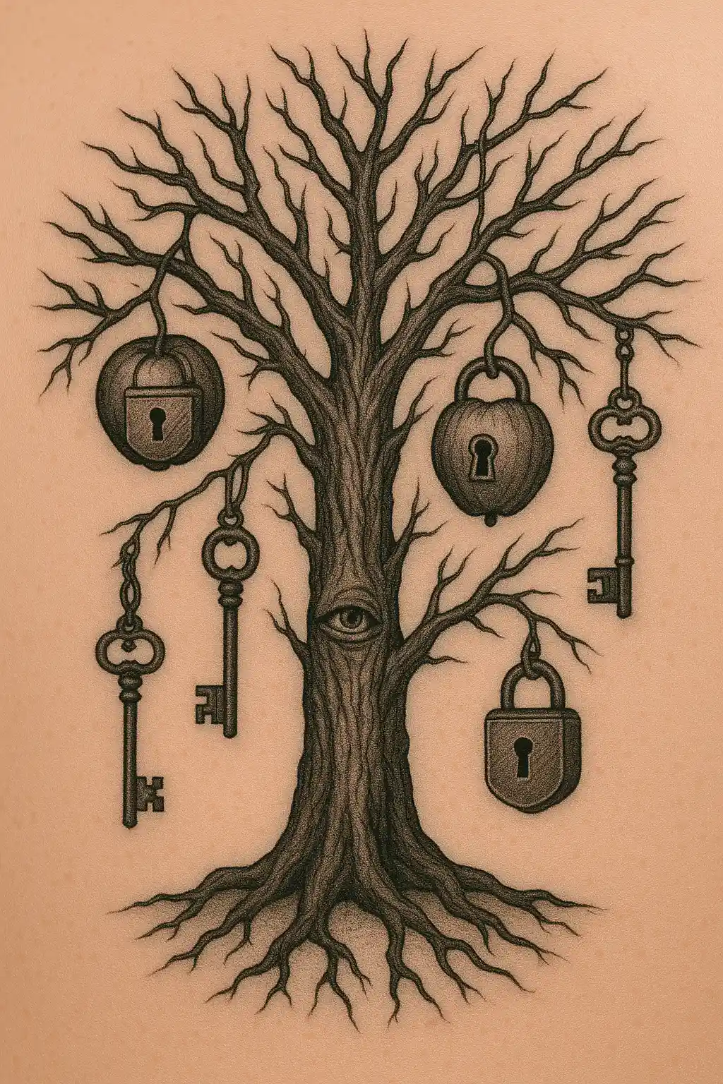 Forbidden Tree of Secrets Tattoo