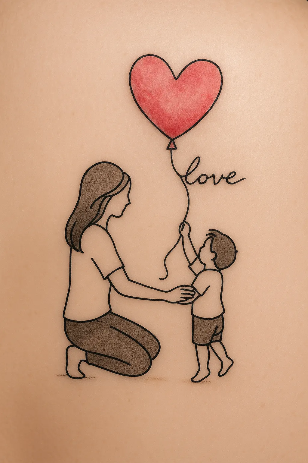 Heart Balloon Silhouette Tattoo